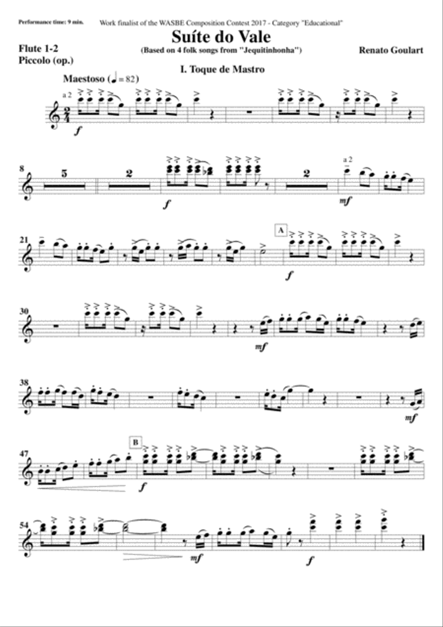 Suite do Vale - Set of Parts Concert Band scores gallery preview page 1