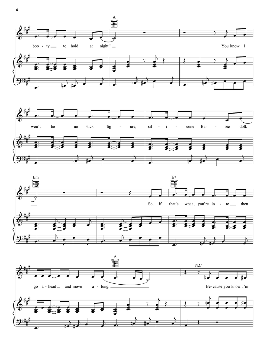 All About That Bass Acoustic Guitar scores gallery preview page 4