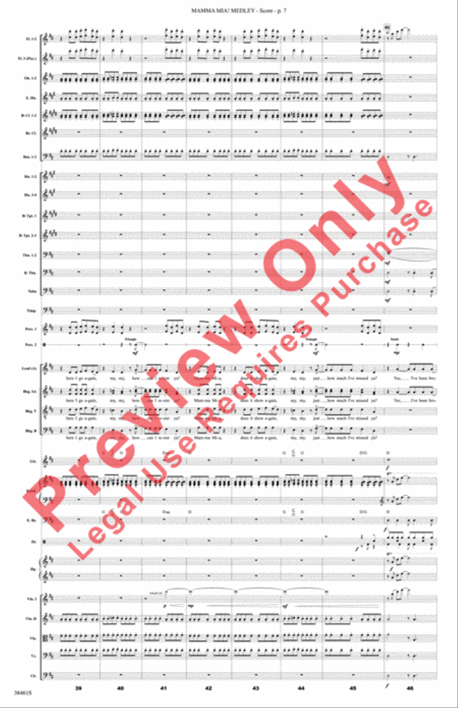 Mamma Mia! Medley Mamma Mia! Medley Full Orchestra scores gallery preview page 8
