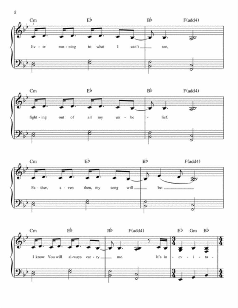 Inevitable Easy Piano scores gallery preview page 2
