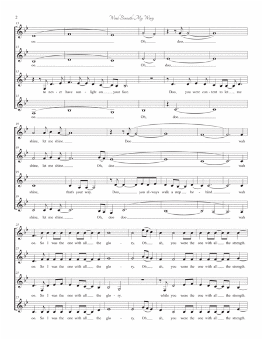 The Wind Beneath My Wings SSAA scores gallery preview page 2