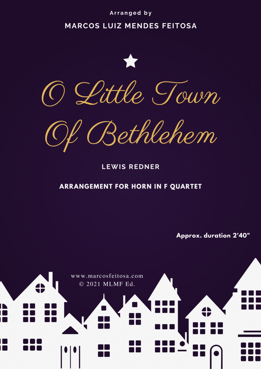 O Little Town of Bethlehem - Horn in F Quartet French Horn Quartet scores gallery preview page 1