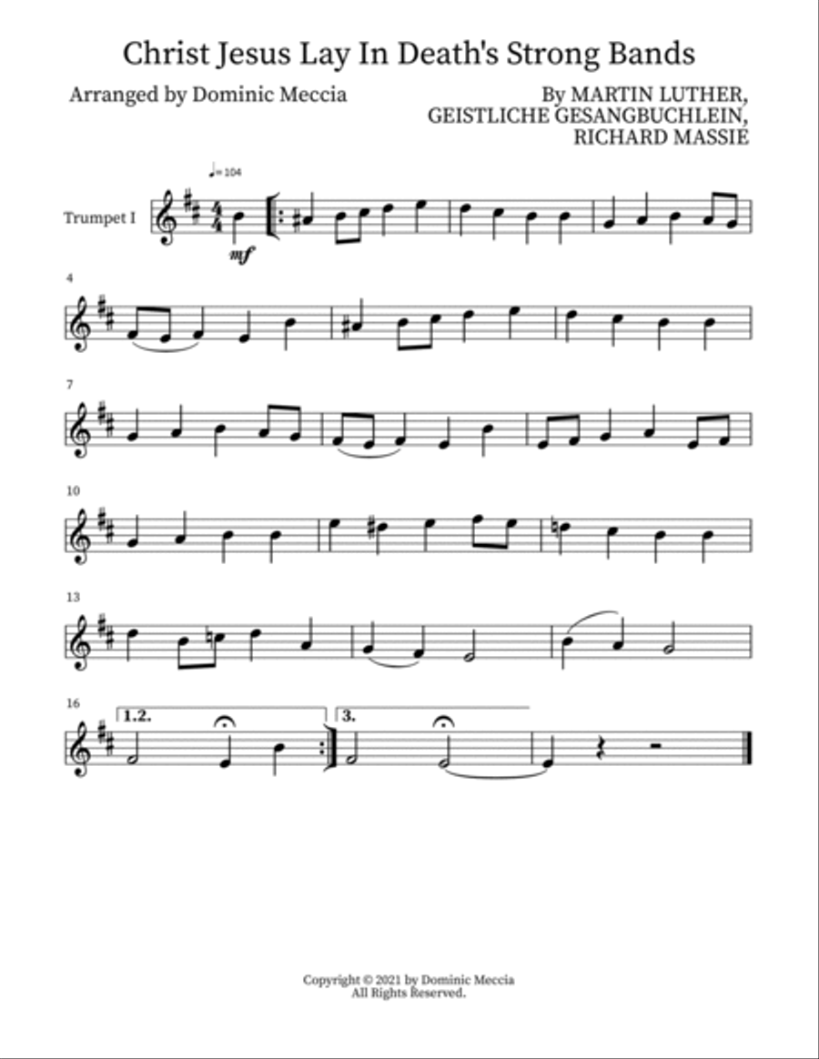 Christ Jesus Lay In Death's Strong Bands Small Ensemble scores gallery preview page 3