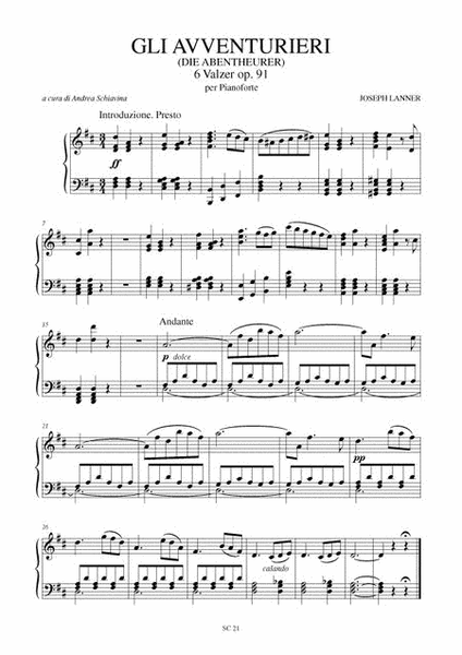Gli Avventurieri (Die Abentheurer). 6 Waltzes for Piano image number null