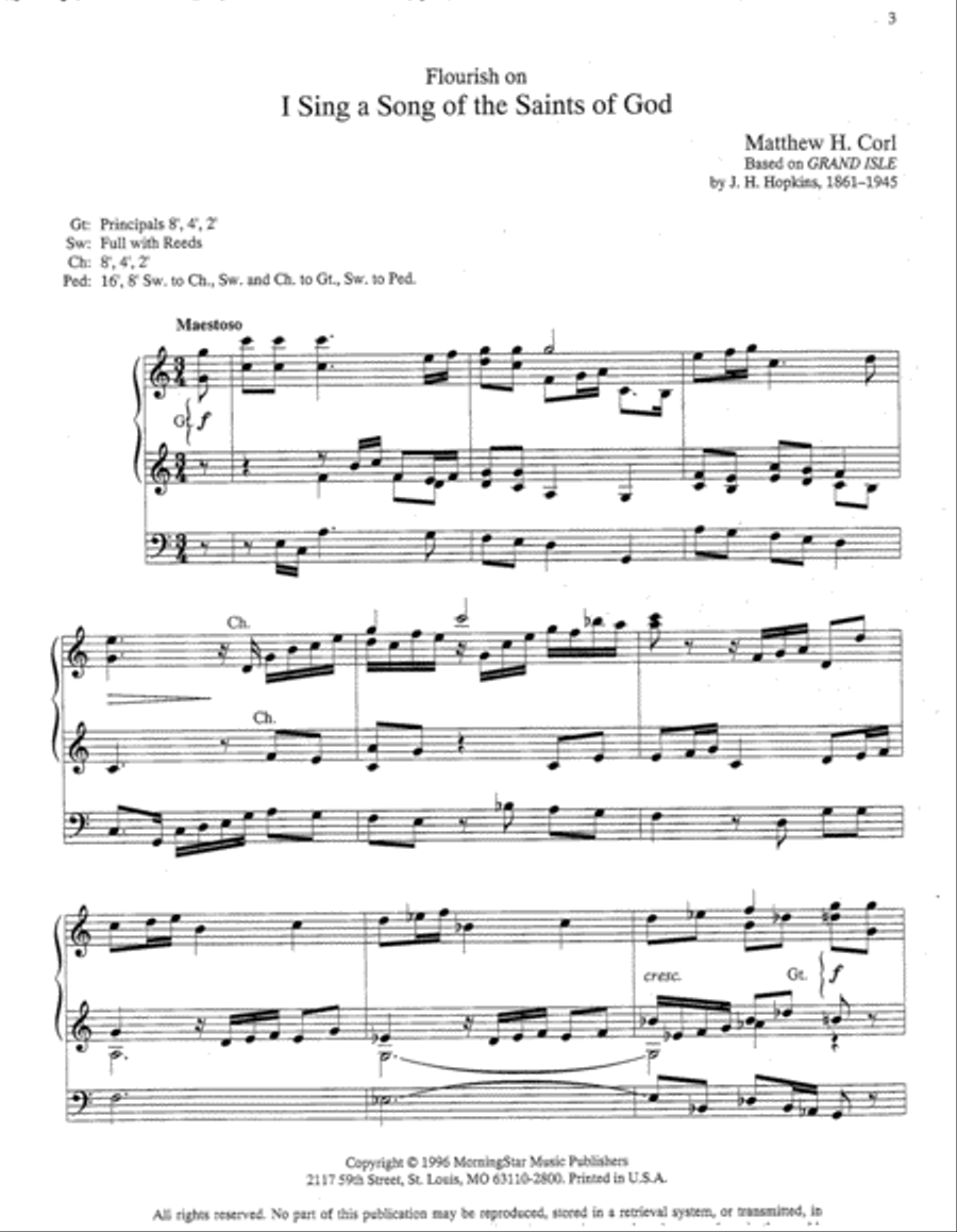 Three Sunday School Hymn Settings for Organ Organ Solo scores gallery preview page 2