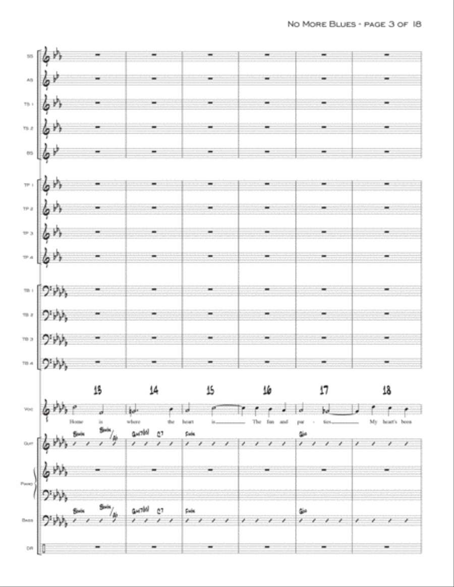 Chega De Saudade (no More Blues) Jazz Ensemble scores gallery preview page 3