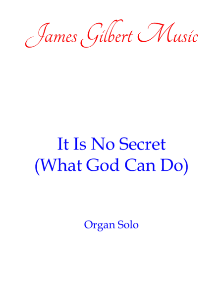 It Is No Secret (what God Can Do) image number null