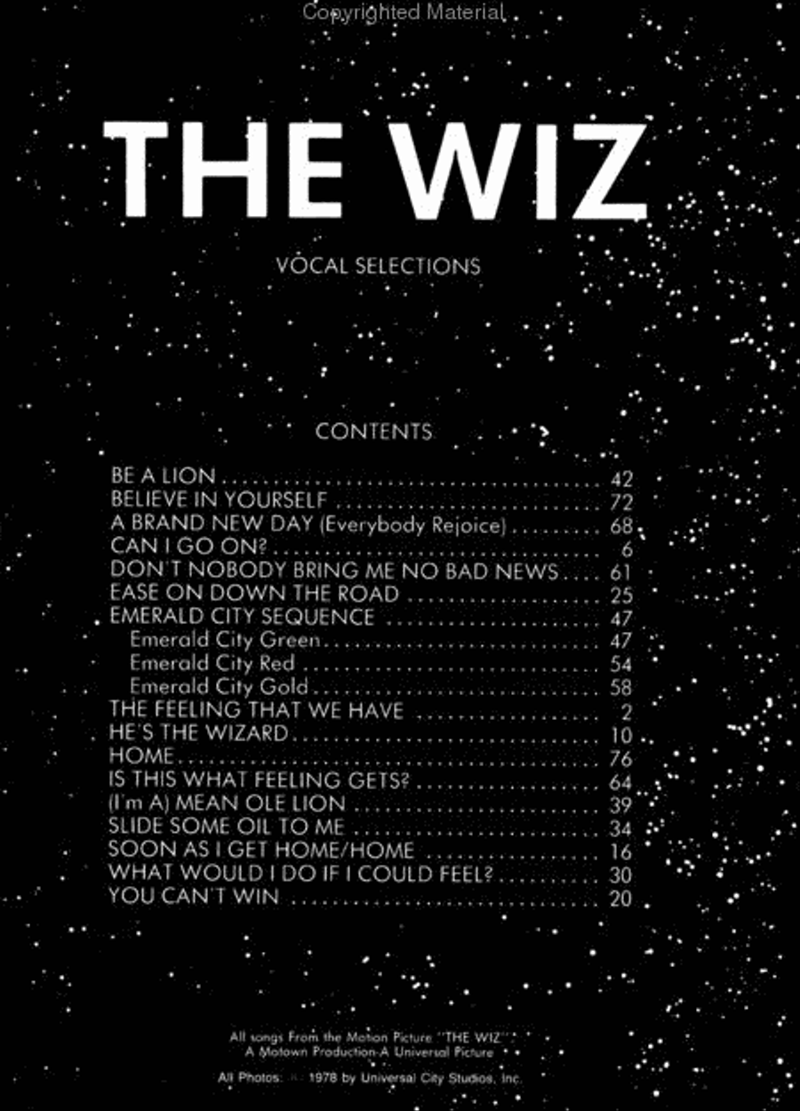 The Wiz - Vocal Selections Piano, Vocal, Guitar scores gallery preview page 2