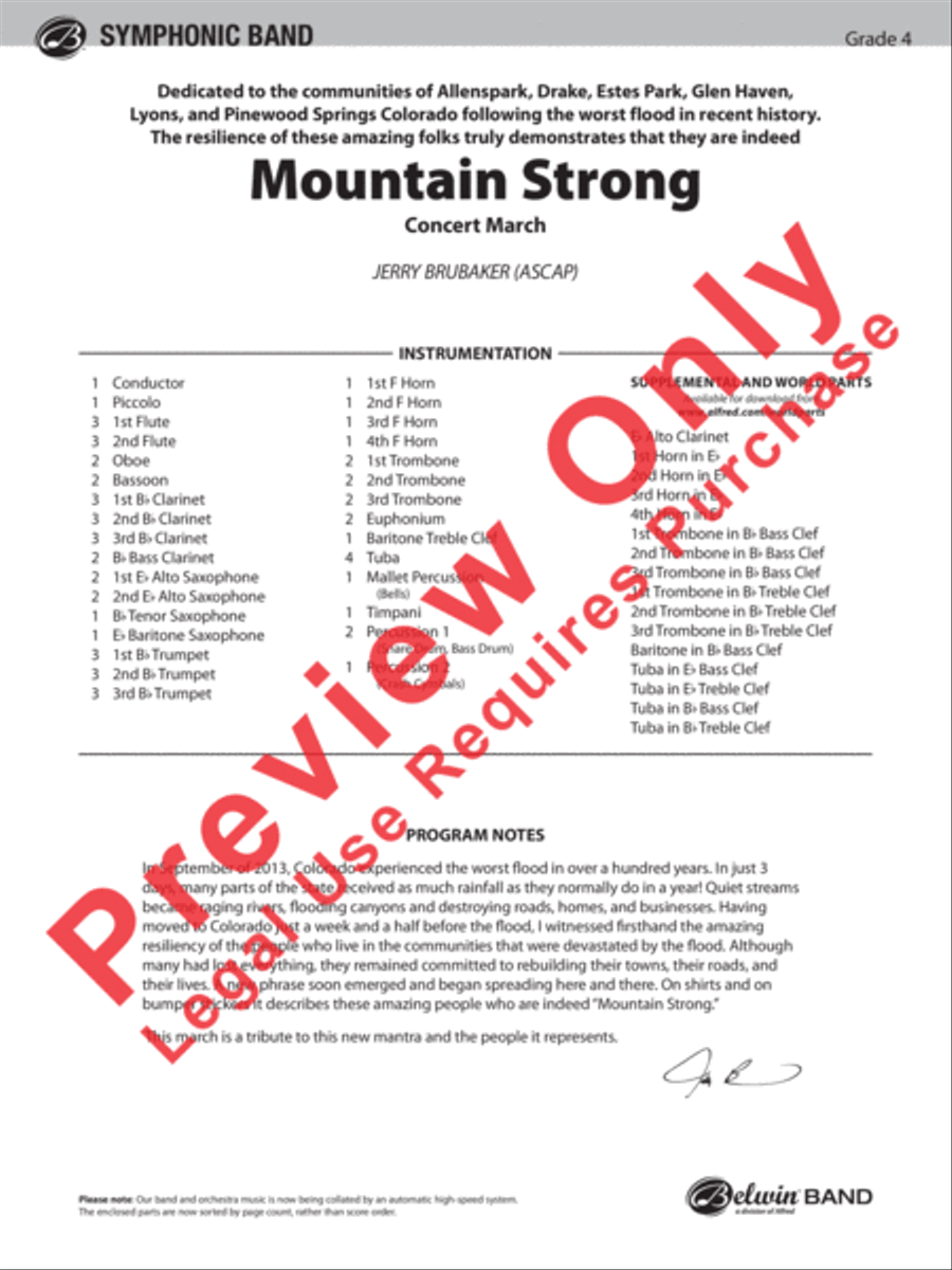 Mountain Strong Concert Band scores gallery preview page 2