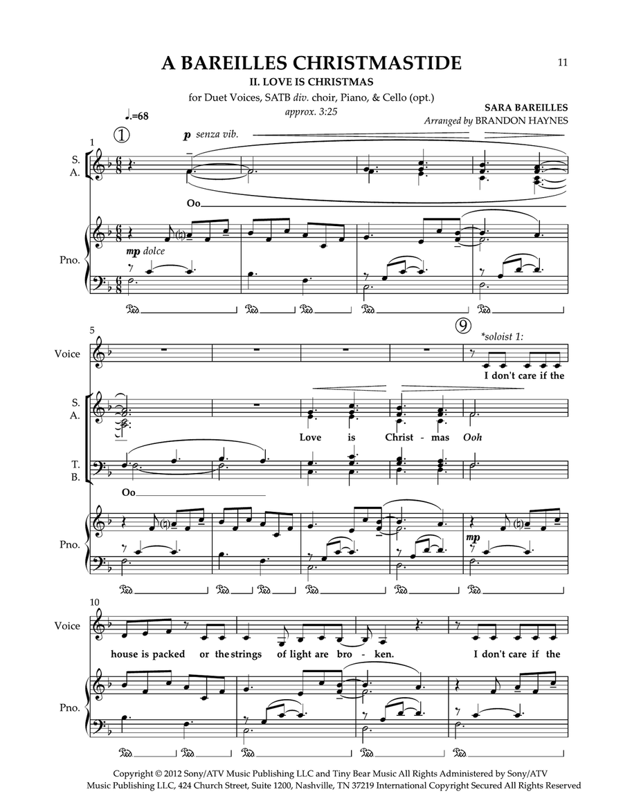 Love Is Christmas Divisi scores gallery preview page 1