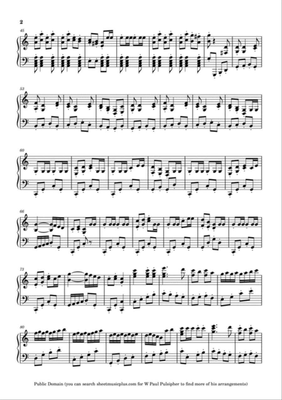 William Tell Overture (finale) - in C Piano Solo scores gallery preview page 2
