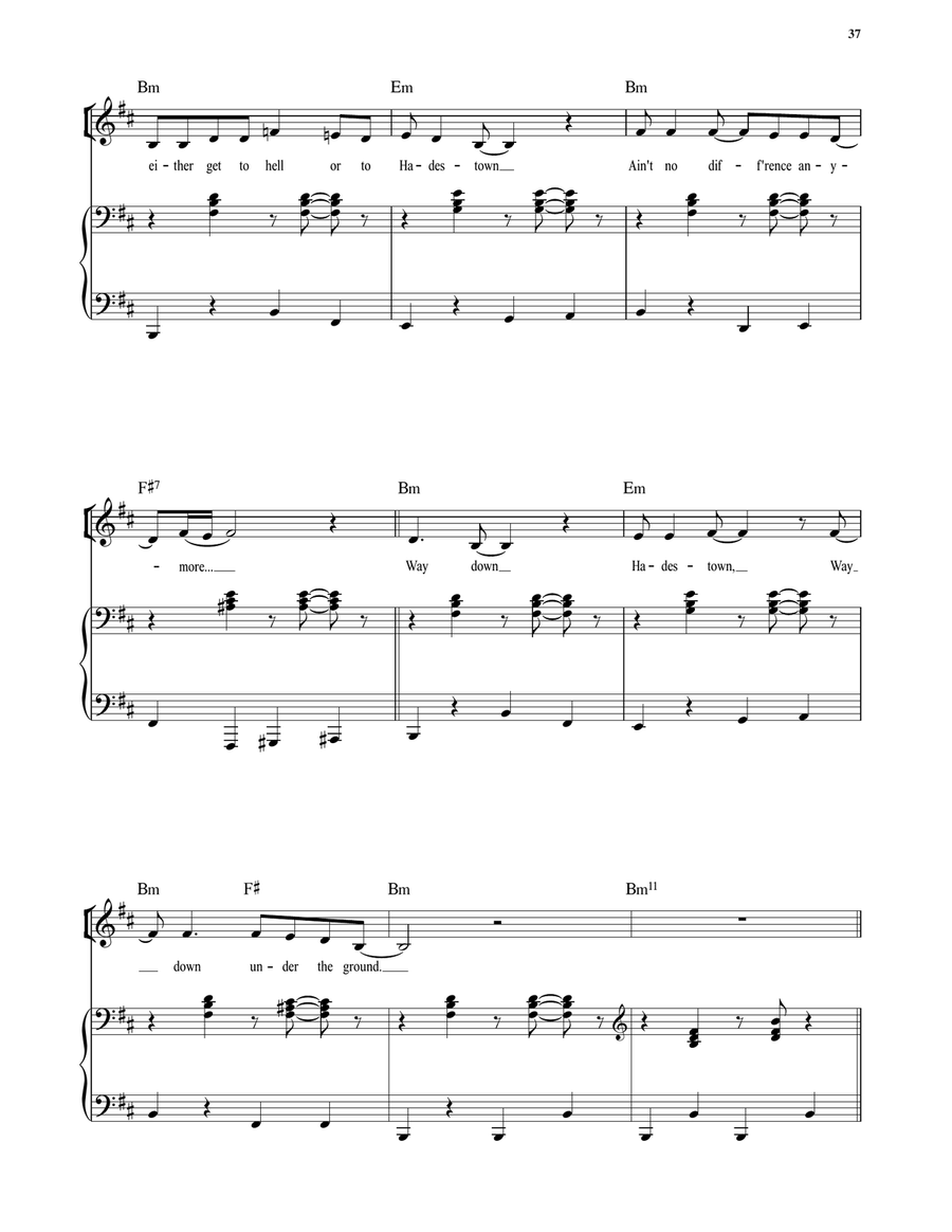 Way Down Hadestown I (from Hadestown) Voice scores gallery preview page 5