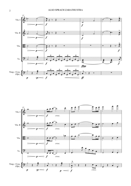 Also sprach Zarathustra (Richard Strauss) - String Quartet (with optional Percussion)