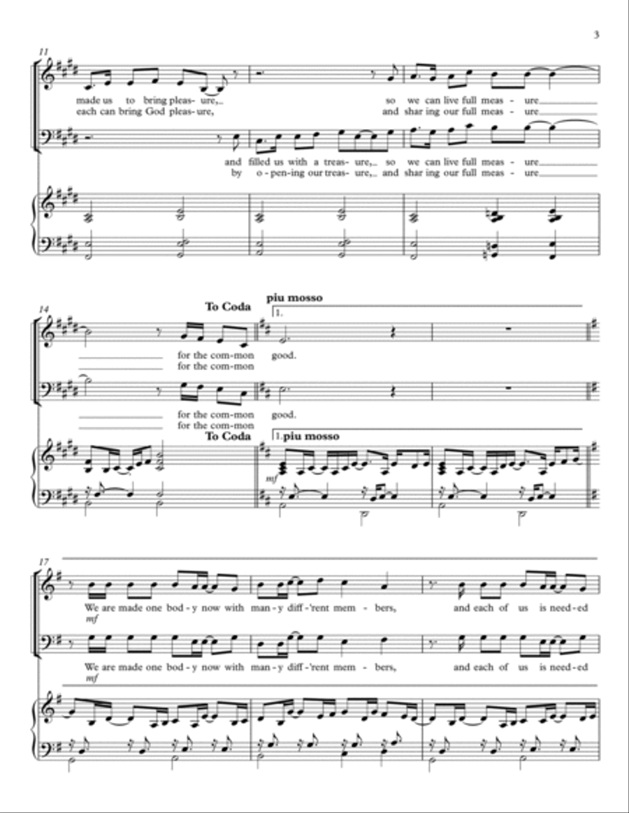 For the Common Good (2 Part Mixed Voices) 2-Part scores gallery preview page 2