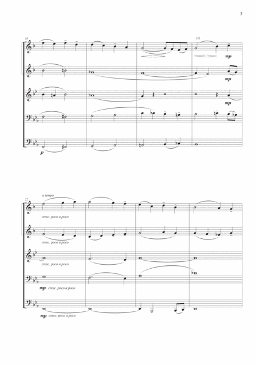 Chorale from Symphony No. 3 for Brass Quintet Brass Quintet scores gallery preview page 5