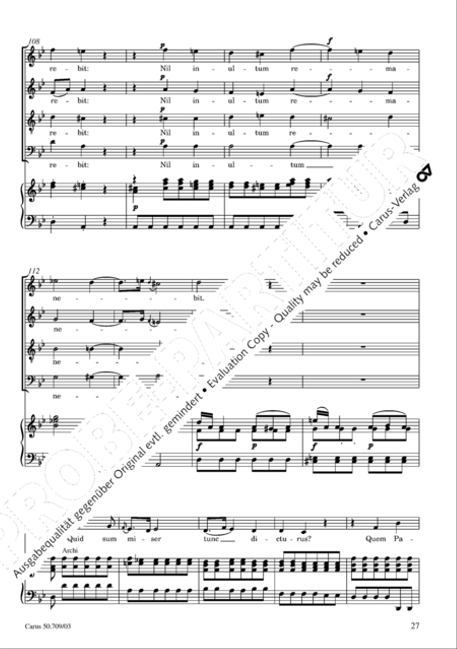 Requiem in E flat major 4-Part scores gallery preview page 28