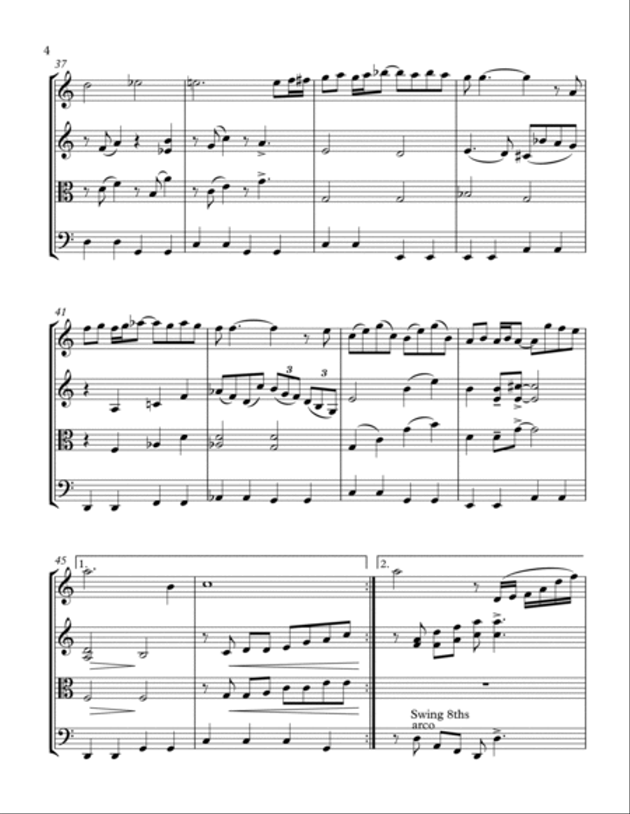 It's Been A Long, Long Time String Quartet scores gallery preview page 4