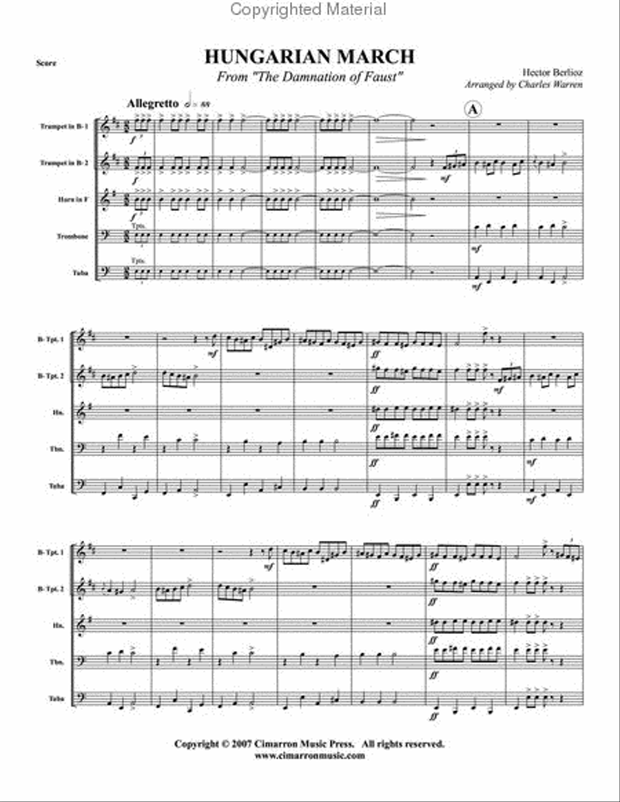 Hungarian March Brass Quintet scores gallery preview page 2
