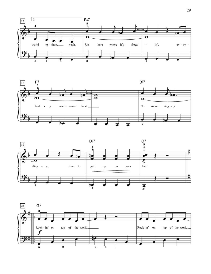 Rockin' On Top Of The World (from The Polar Express) (arr. Dan Coates) Easy Piano scores gallery preview page 2