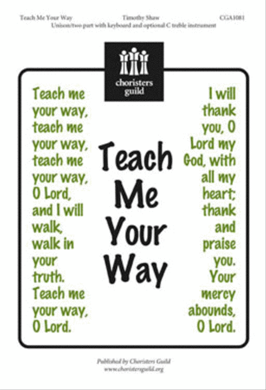 Teach Me Your Way Unison Choir scores gallery preview page 1