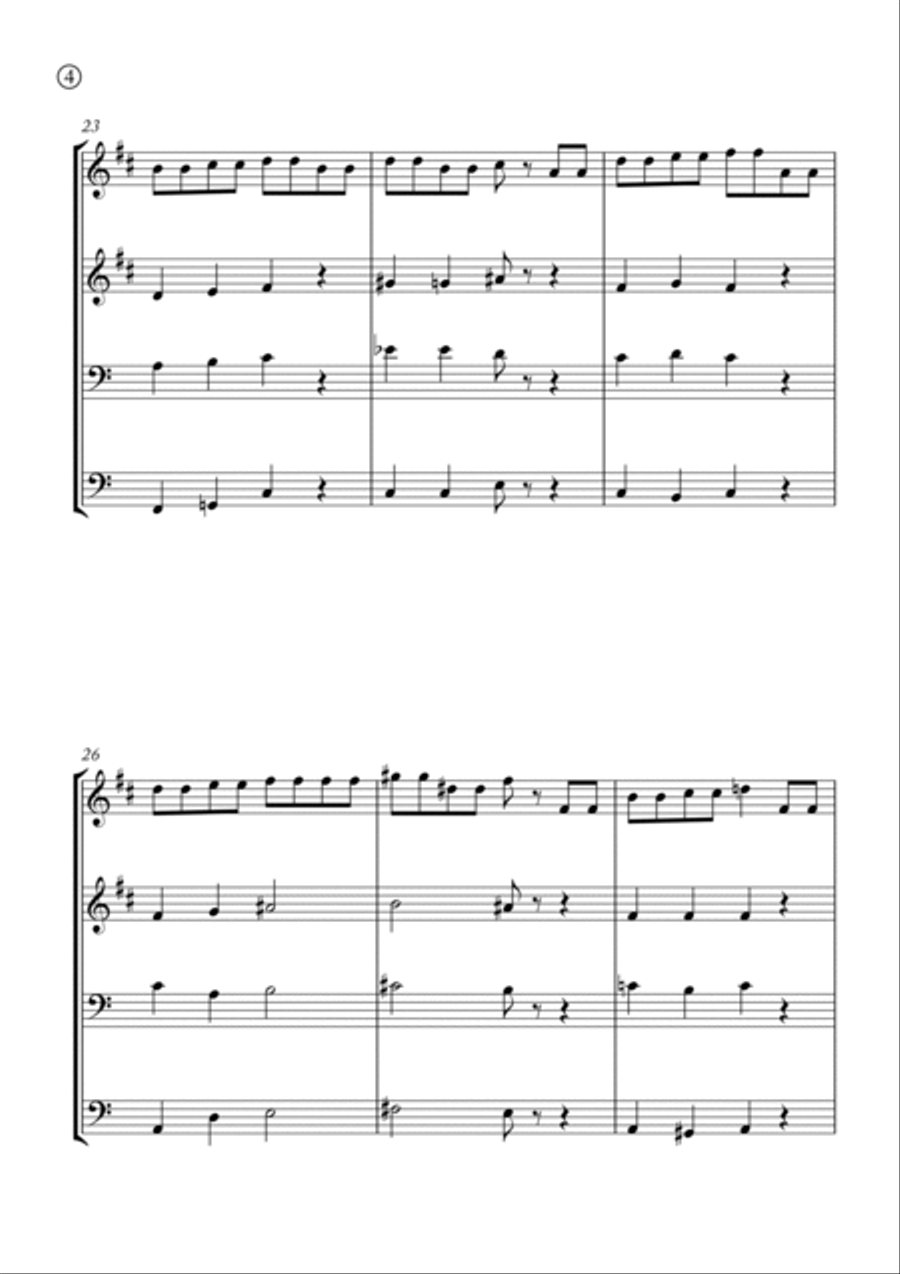 Hymne A L'amour Brass Quartet scores gallery preview page 4