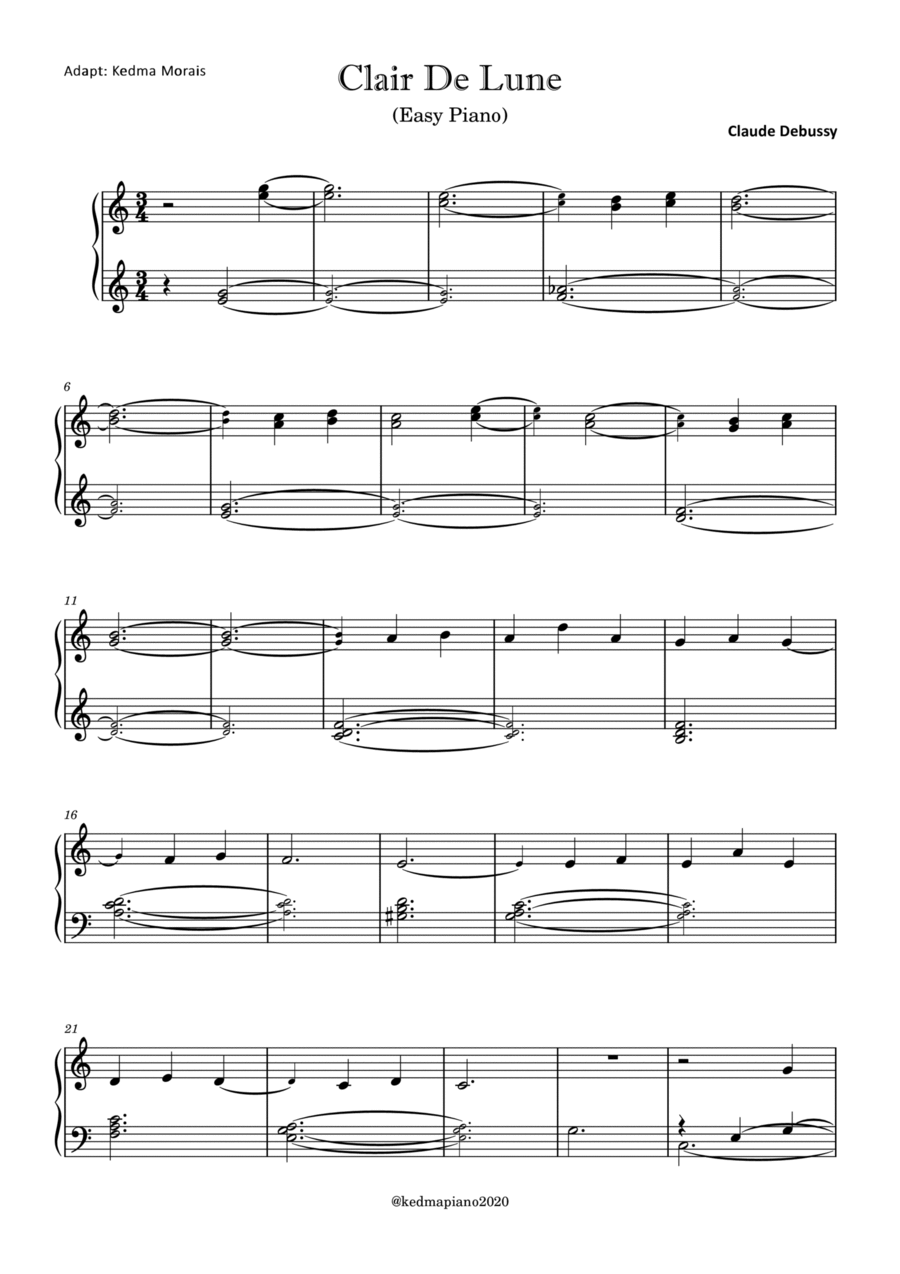 Clair De lune Piano Solo scores gallery preview page 1