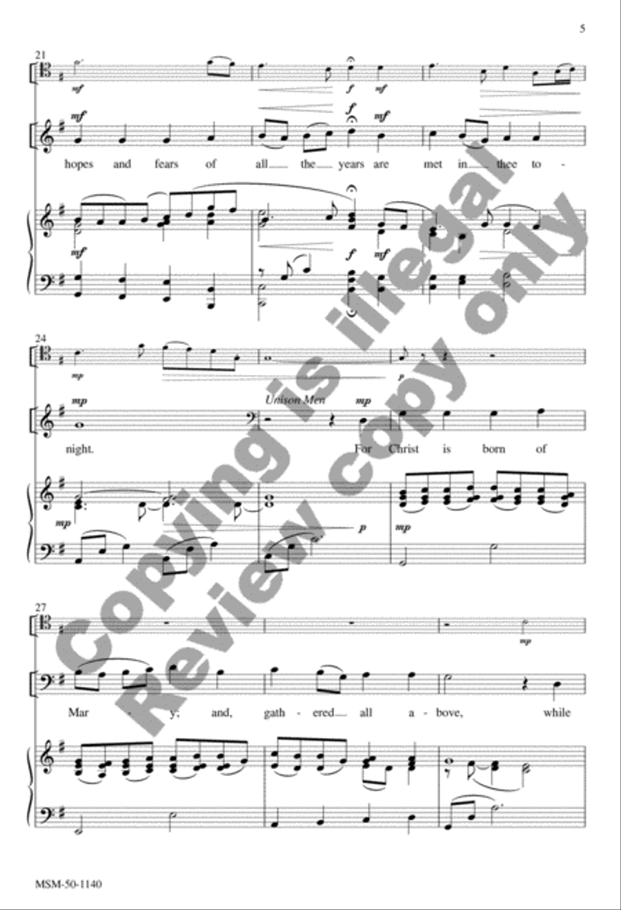 O Little Town of Bethlehem (Choral Score) image number null