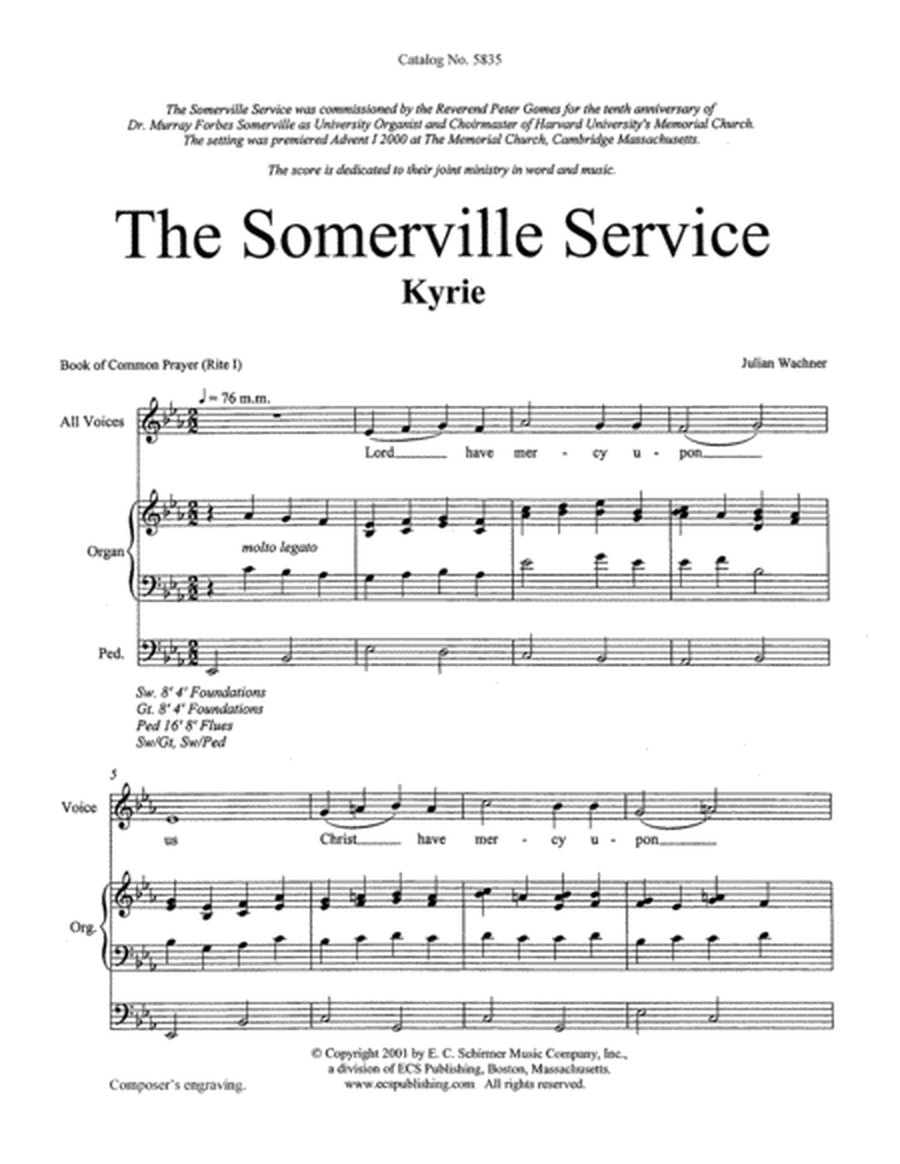 The Somerville Service (Communtion Service Mass) (Downloadable)
