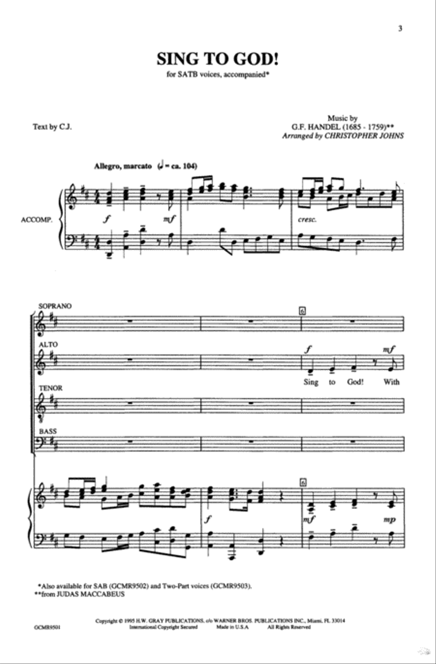 Sing to God! Sing to God! 4-Part scores gallery preview page 3