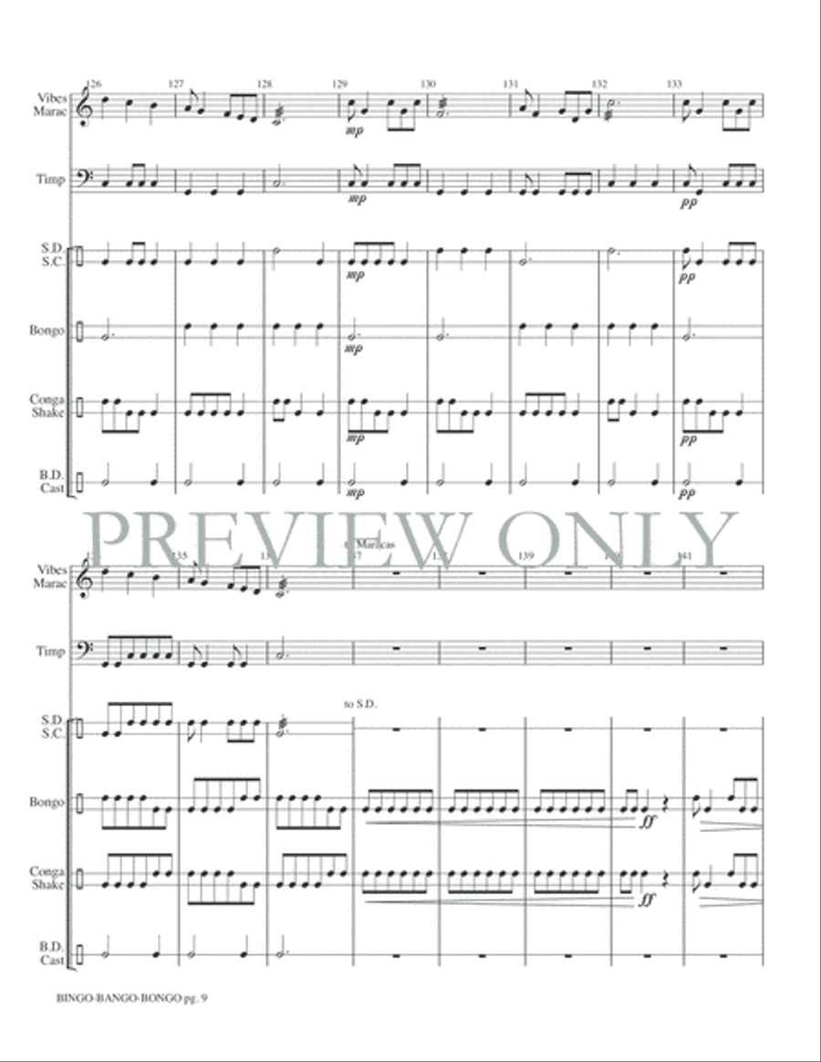 Bingo, Bango, Bongo Small Ensemble scores gallery preview page 11