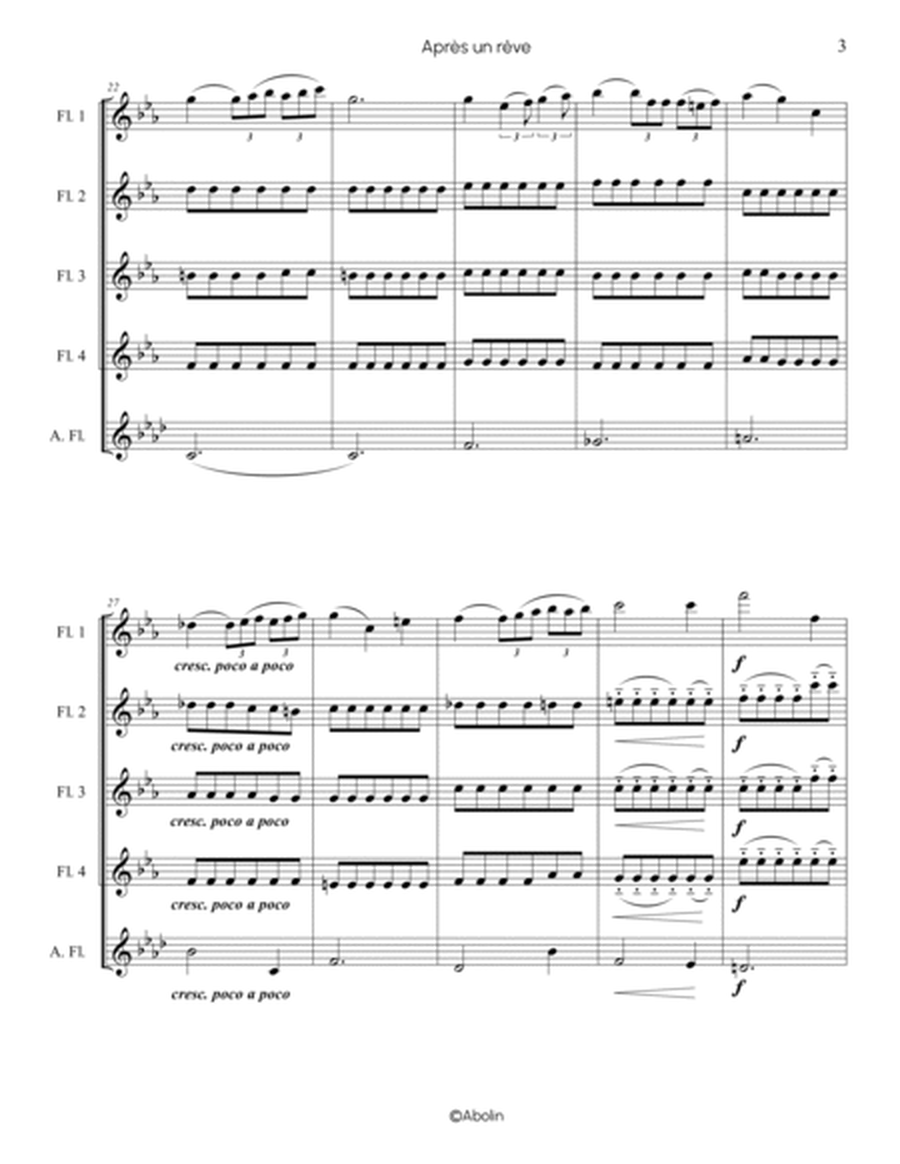 Fauré: Après un rêve - Flute Choir (Flute Quintet) image number null
