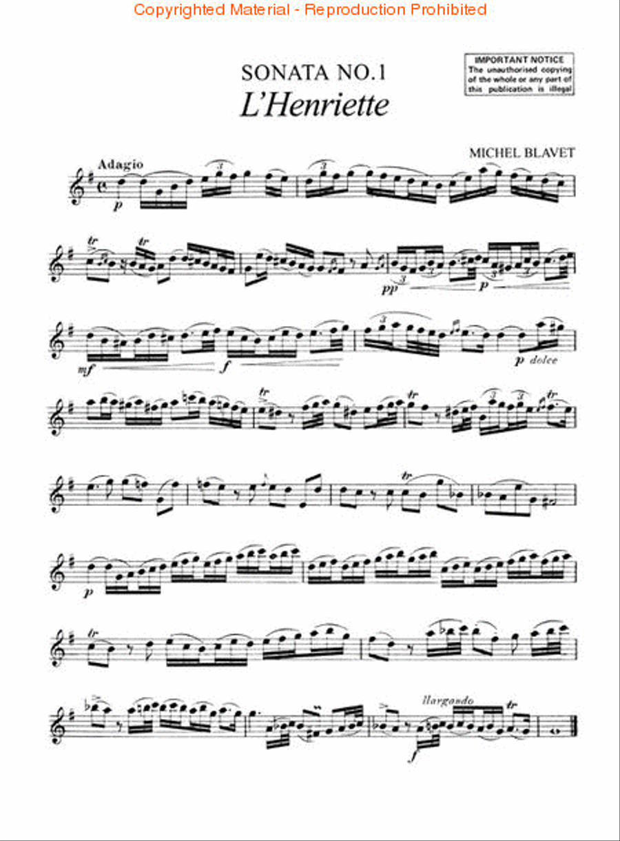 Six Sonatas for Flute and Keyboard, Op. 2 Flute Solo scores gallery preview page 2