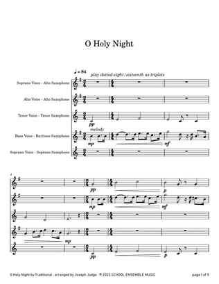 O Holy Night for Saxophone Quartet in Schools
