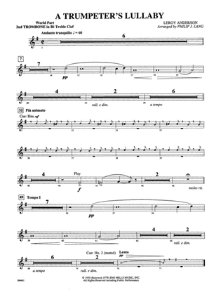 Trumpeter's Lullaby (with Trumpet Solo): (wp) 2nd B-flat Trombone T.C.