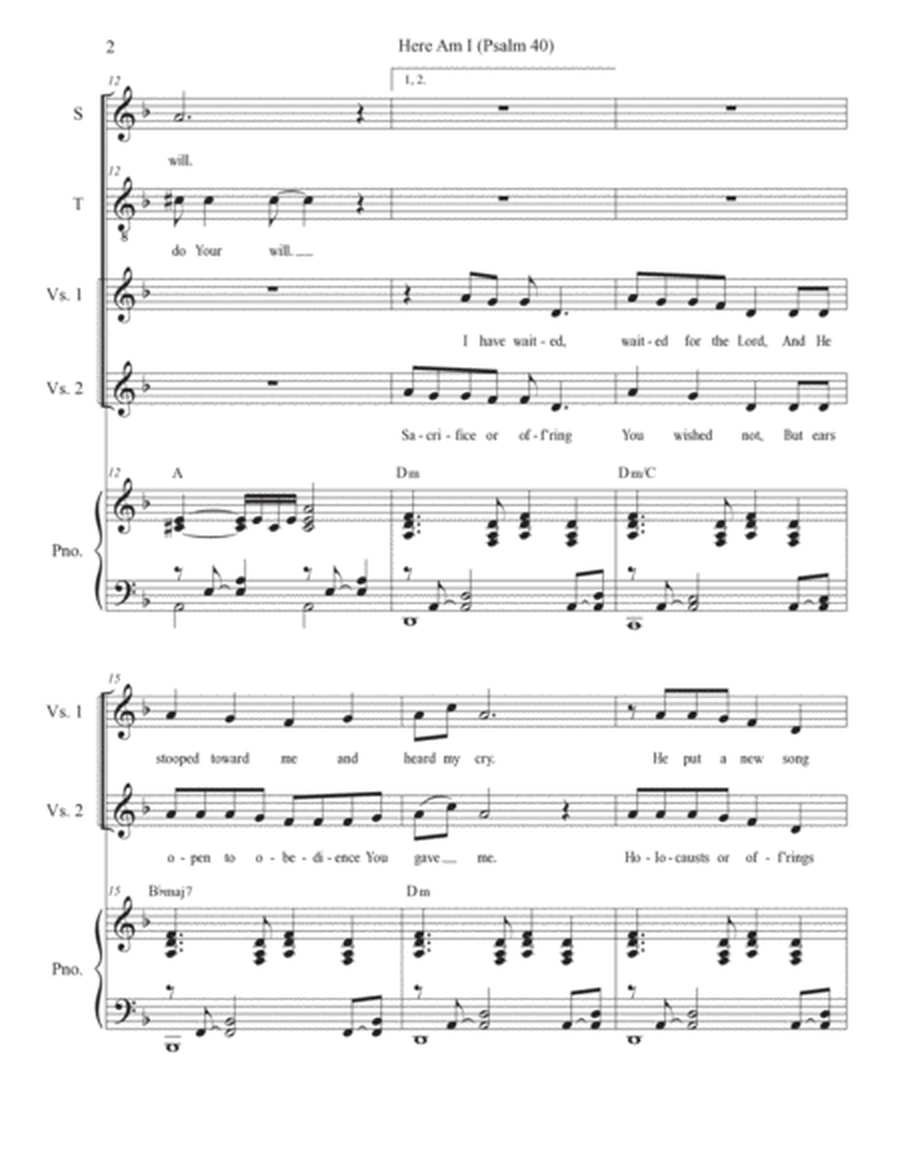 Here Am I (Psalm 40) (2-part choir - (Soprano and Tenor) image number null