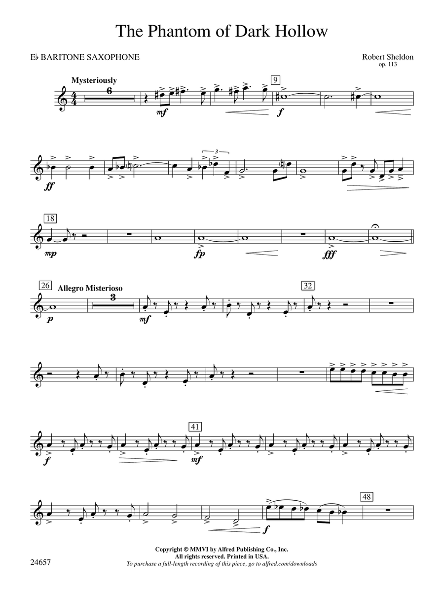 The Phantom of Dark Hollow: E-flat Baritone Saxophone