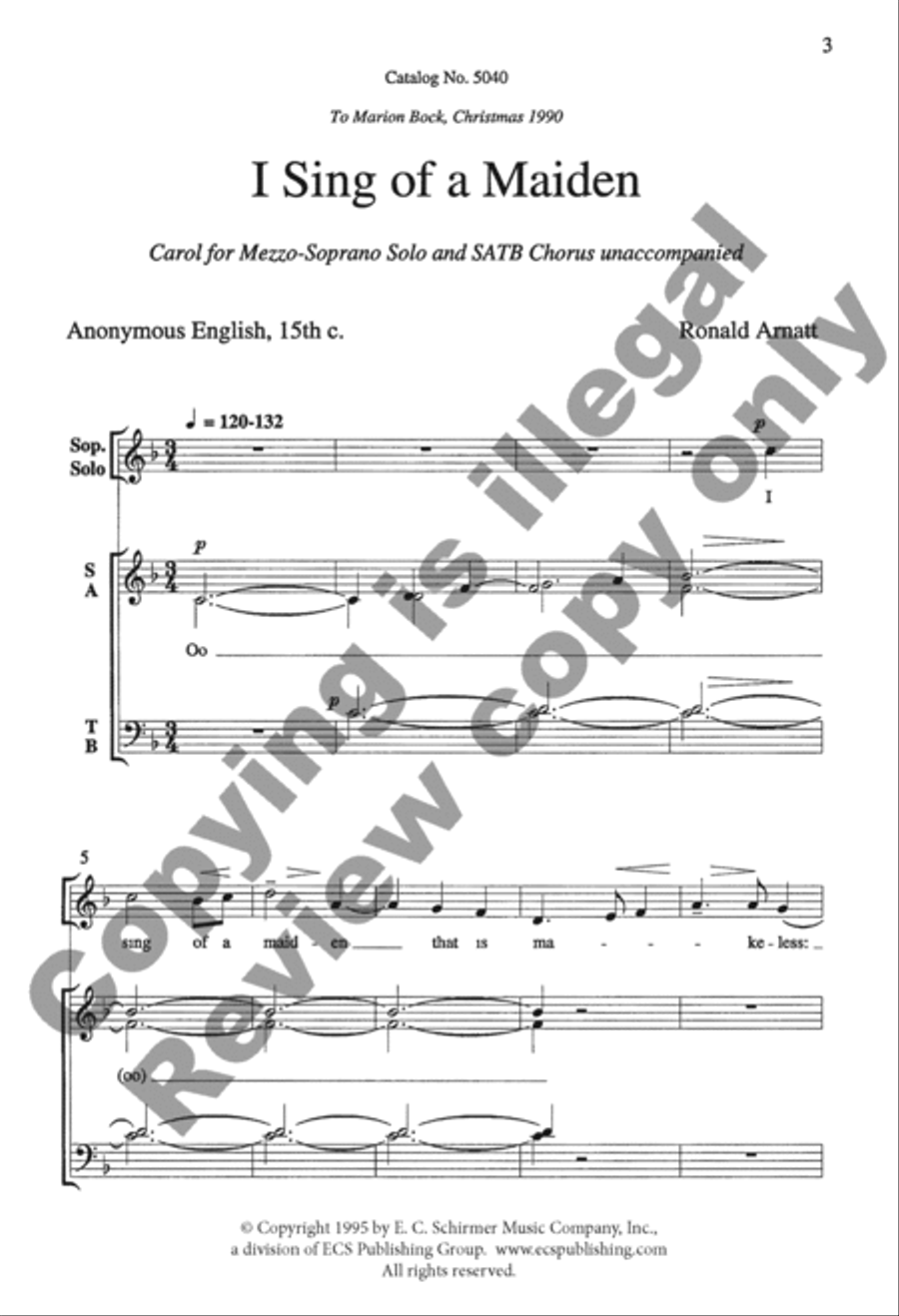I Sing of a Maiden I Sing of a Maiden 4-Part scores gallery preview page 4