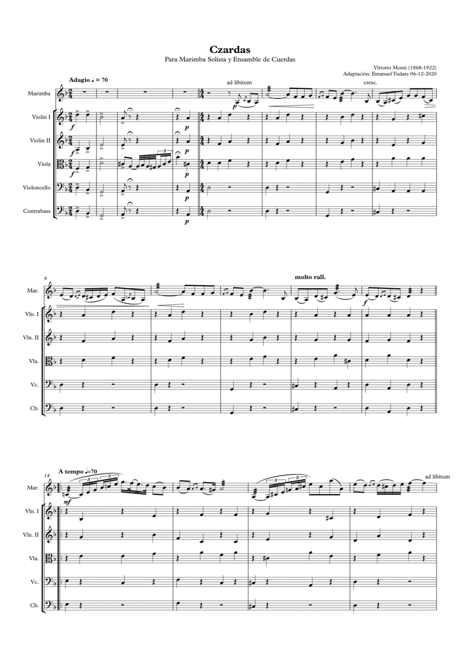 Czardas String Ensemble String Quartet scores gallery preview page 1