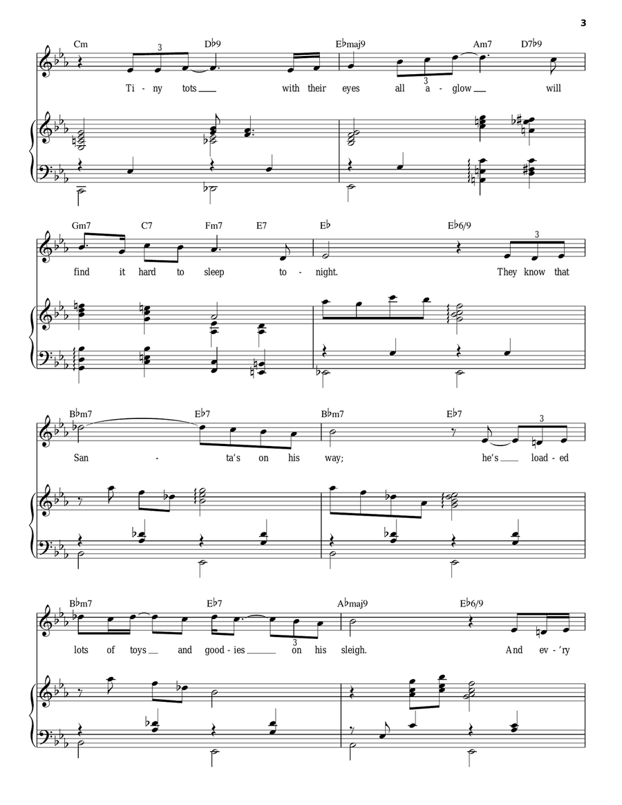 The Christmas Song (Chestnuts Roasting On An Open Fire) Piano, Vocal, Guitar scores gallery preview page 3