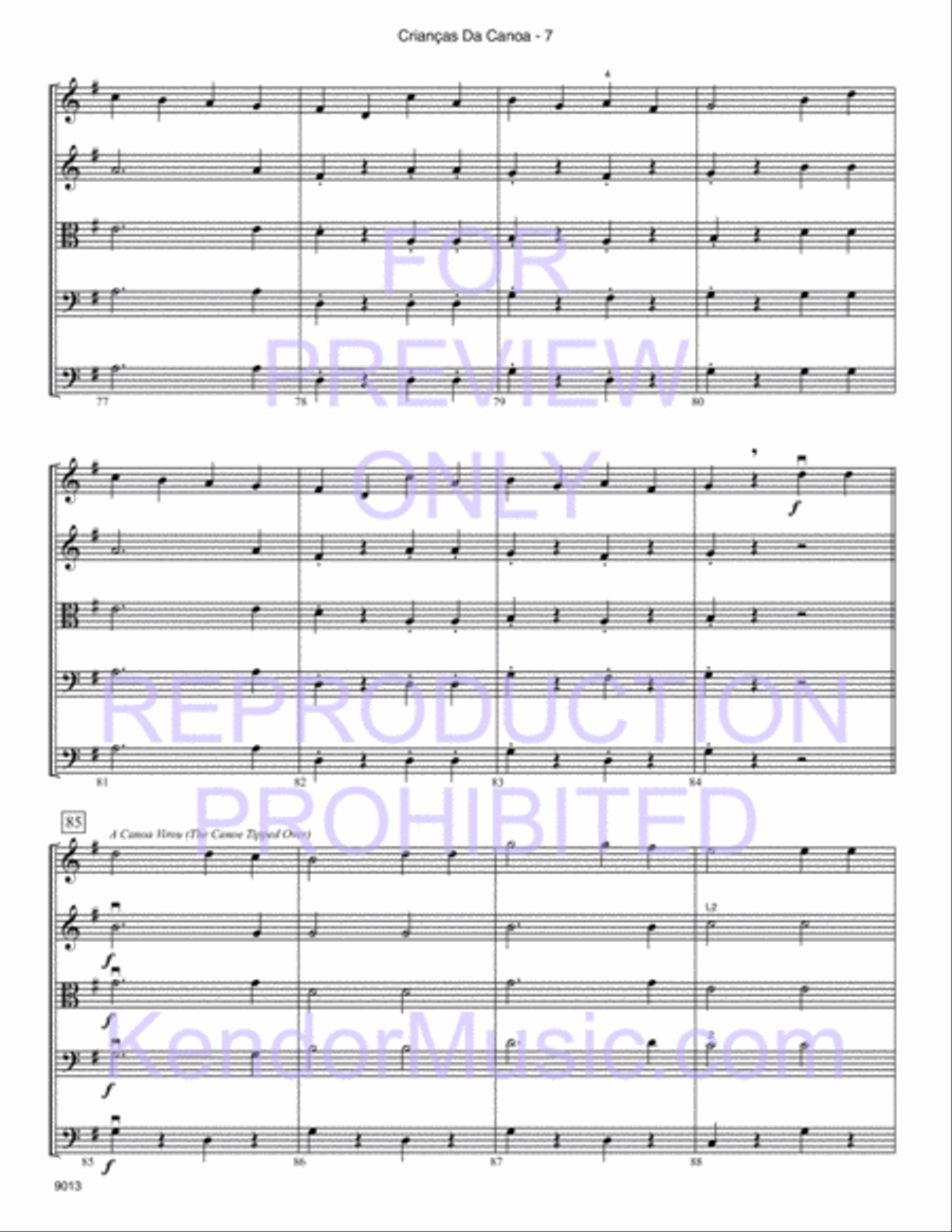 Criancas Da Canoa (Canoe Children) String Orchestra scores gallery preview page 8