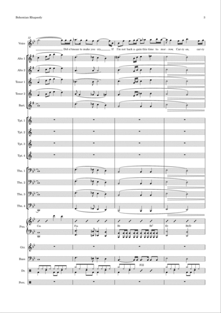Bohemian Rhapsody Saxophone scores gallery preview page 3