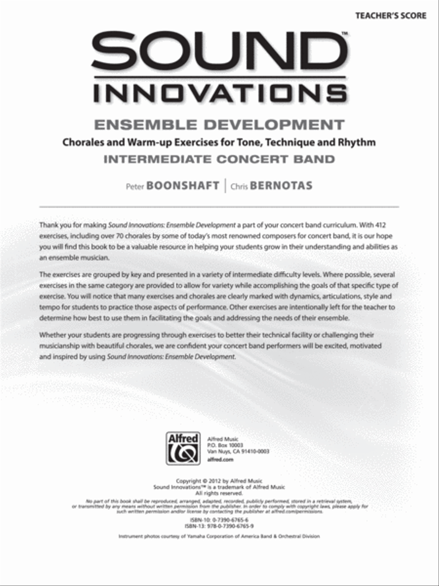 Sound Innovations for Concert Band -- Ensemble Development for Intermediate Concert Band