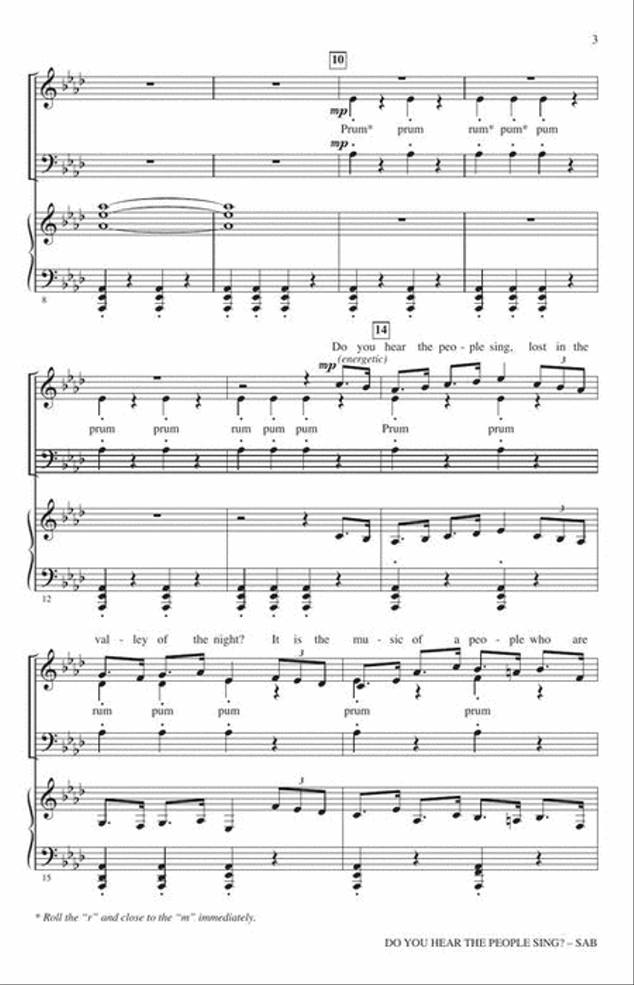Do You Hear the People Sing? 3-Part scores gallery preview page 4