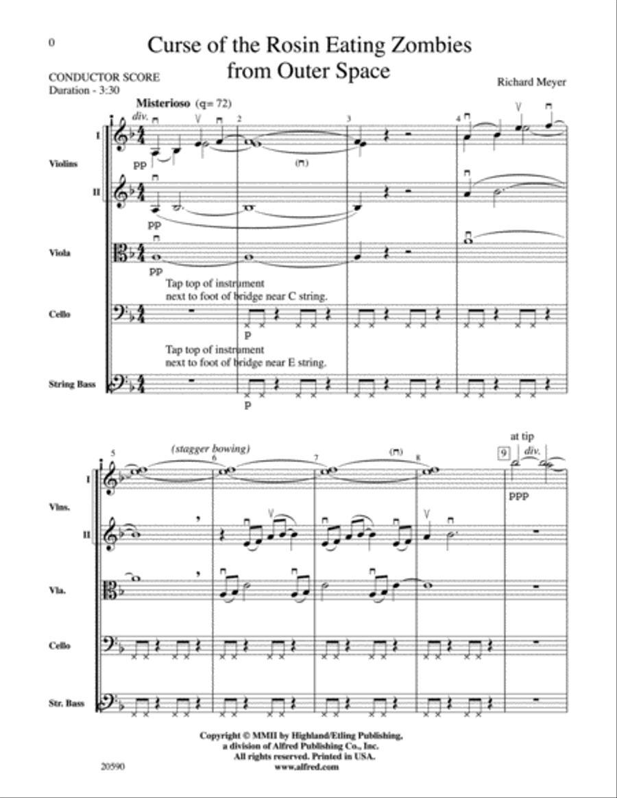 Curse of the Rosin Eating Zombies from Outer Space String Orchestra scores gallery preview page 2
