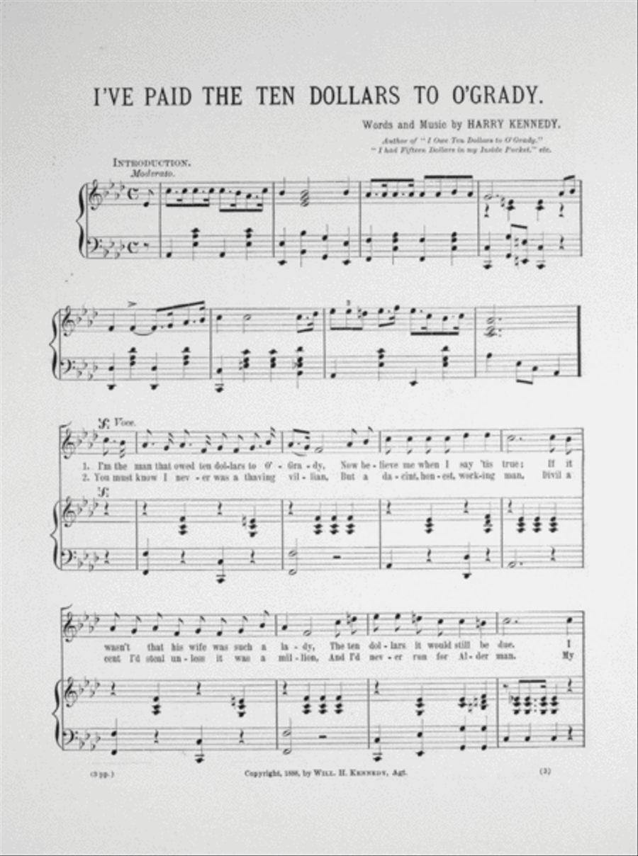 I'v Paid The Ten Dollars To O'Grady Voice scores gallery preview page 2