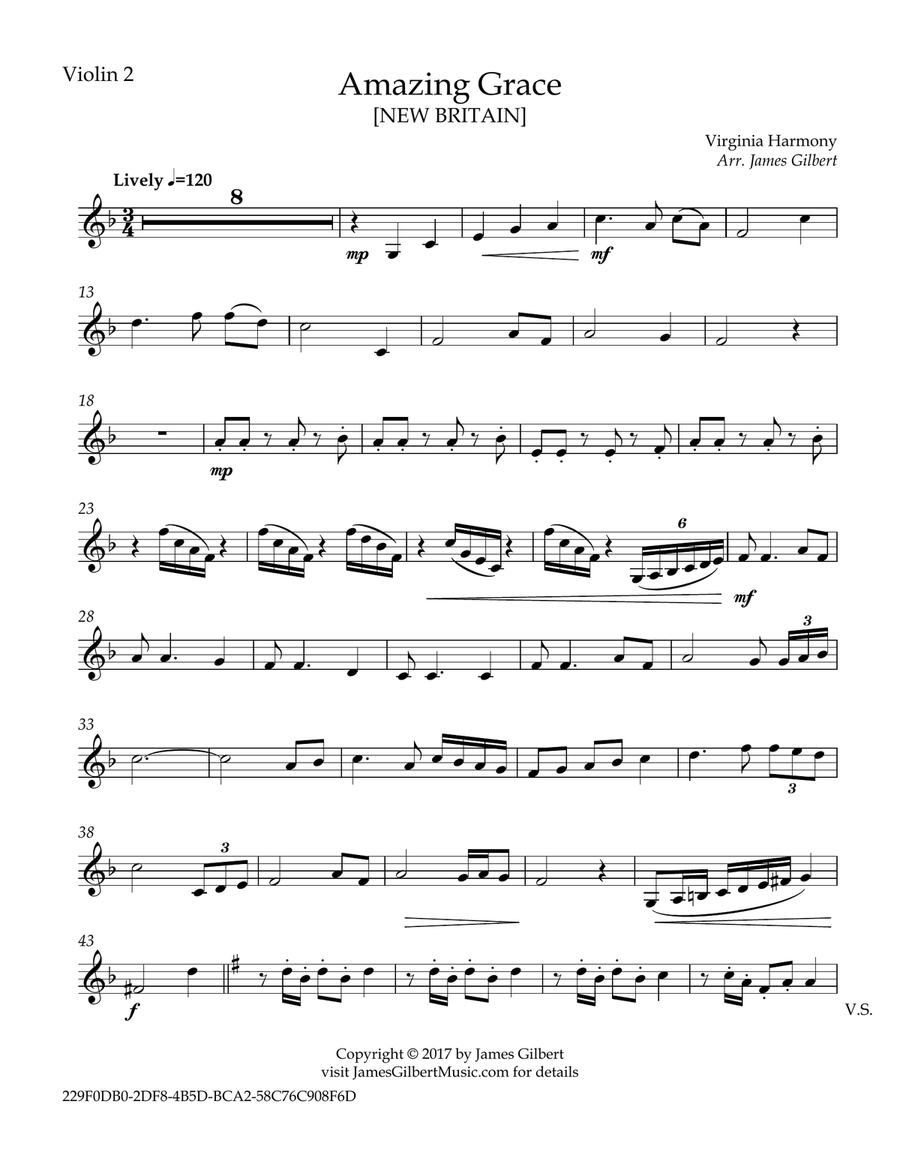 Amazing Grace String Quartet scores gallery preview page 6