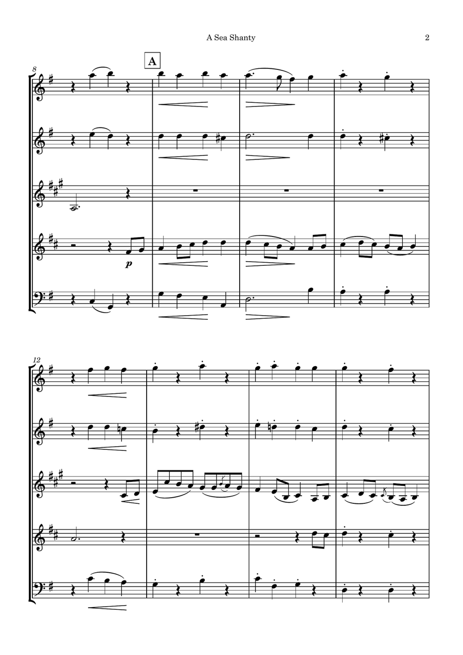 A Sea Shanty A Sea Shanty Woodwind Quintet scores gallery preview page 3