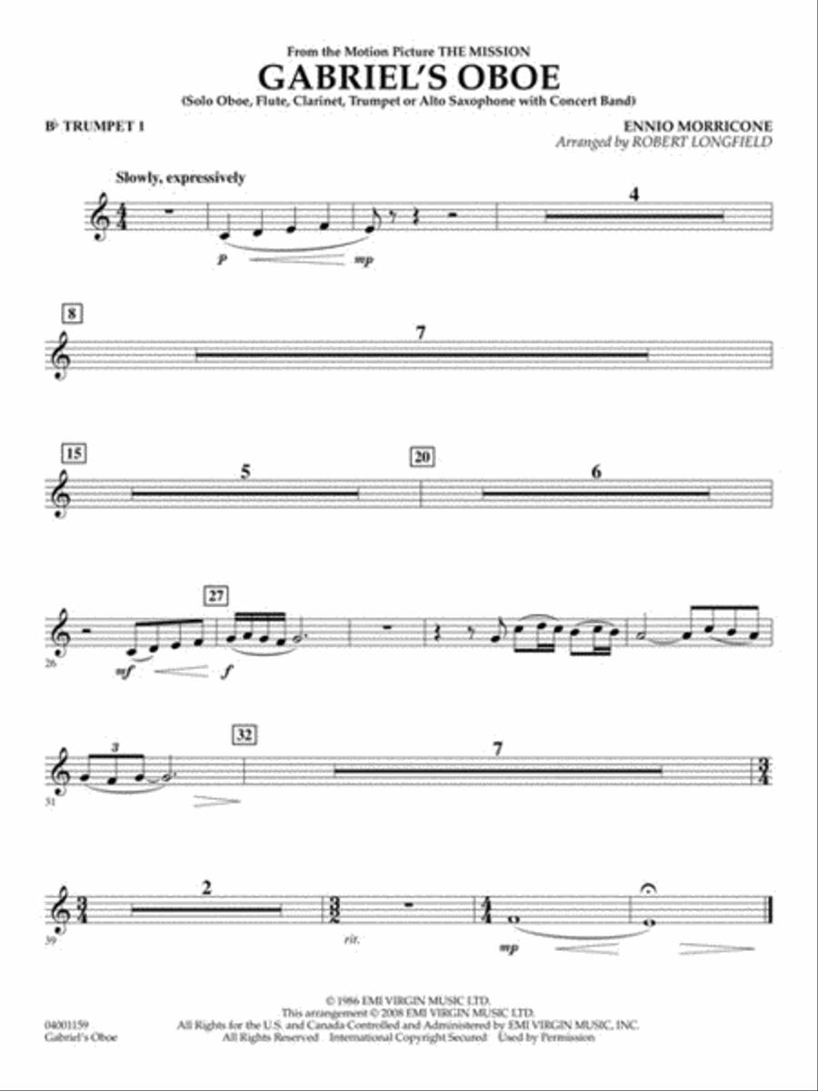 Gabriel's Oboe (from The Mission) Concert Band scores gallery preview page 6