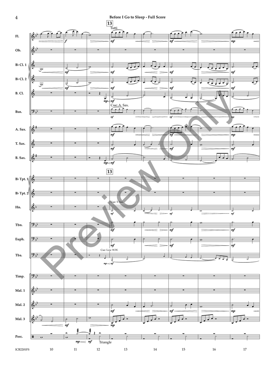 Before I Go to Sleep (Score) Concert Band scores gallery preview page 3