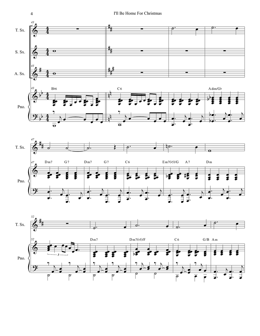 I'll Be Home For Christmas Woodwind Duet scores gallery preview page 4
